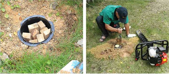 室外进行白蚁防治之拦截白蚁设备