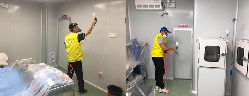 瓷美人除甲醛施工现场图1