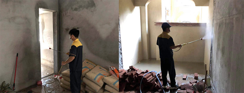 中山朗润园别墅装修白蚁防治施工现场图1