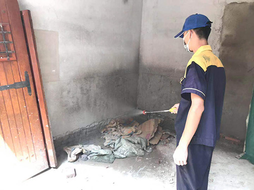 中山朗润园别墅装修白蚁防治施工现场